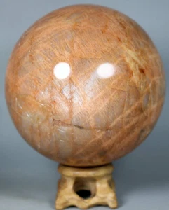 2.49lb Natural Orange Moonstone Quartz Crystal Sphere ball Reiki Healing /stand - Picture 1 of 12