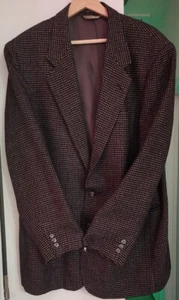 Gianelli UOMO Mens Cashmere Blend Blazer Jacket Brown 46R Houndstooth France - Picture 1 of 8