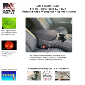 Auto Console Cover-Fits the Toyota Venza 2021-2023 Neoprene Material (RNEO) - Picture 1 of 9