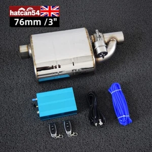 3" 76mm Single Exhaust Muffler Valve + Wireless Remote Controller Tip On 304ss - Picture 1 of 14