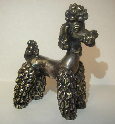 Vintage Sterling Silver Dog Miniature Sculpture Figurine Pom Poodle Figure 925 • 258.50$