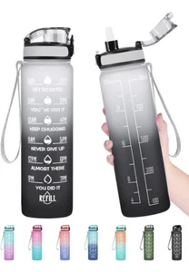 32 OZ Water Bottle Leakproof BPA & Toxic Free Motivational Water Bottle with T - Picture 1 of 6