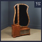 Antique Continental Art Deco Walnut Dressing Table Vanity Unit Lowboy Cabinet