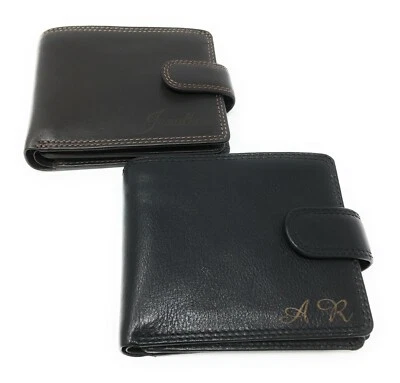Personalised Luxury Leather RFID Wallet Fathers Day Best Man Mens Gift - Image 1 of 4