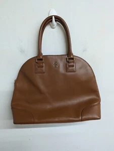 Tory Burch Robinson Dome Satchel Tote Bag Brown Leather Purse - Bild 1 von 12