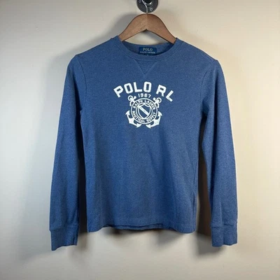 Camisa Polo Ralph Lauren Para Niños Azul Suministro Náutico Gráfico Manga Larga Foto 1 de 4