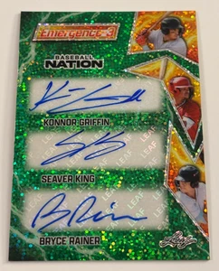 Autógrafo Konnor Griffin / King / Bryce Rainer 2025 Hoja Nación de Béisbol /5 - Imagen 1 de 2