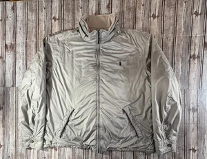 Polo Ralph Lauren Steppjacke Kalbslederbesatz Hideaway Kapuze Gr. XL beige - Bild 1 von 8