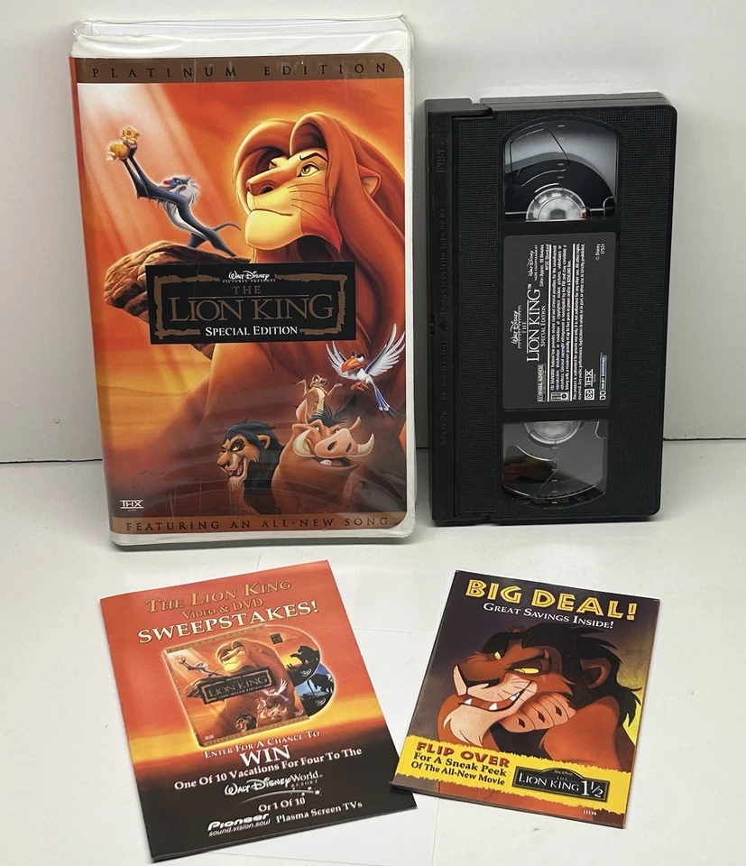 The Lion King VHS Video Tape Special Edition Platinum Inserts Promos Nearly New! - Image 1 of 4