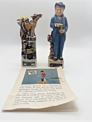 Cyrus Noble Mine Haas Brothers 1975 mini empty decanter set Gambler Donkey Bar - Image 1 of 4