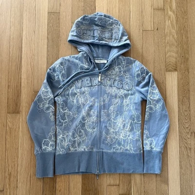 Moletom com capuz Vertigo Paris zíper completo tamanho grande estampa Y2K  - Imagem 1 de 4
