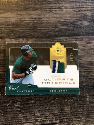 2005 Ultimate Collection Game Materials Signatures /25 Carl Crawford #UG-CR Auto - Image 1 of 2