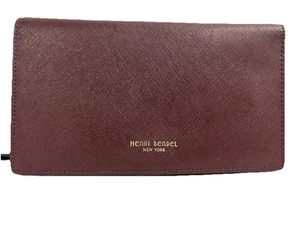 Cartera plegable Henri Bendel Borgoña compartimento para pasaporte cartera de viaje - Imagen 1 de 6