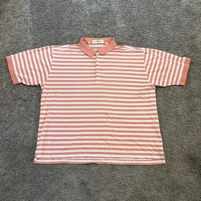 Fairway Greene Polo Shirt Mens XXL 2XL Pink Striped Short Sleeve Golf Logo - Image 1 of 4