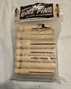 VTG 1986 NOS Forster Mfg Stand-Up doll pins 30 wood pins with instructions USA - Picture 1 of 3