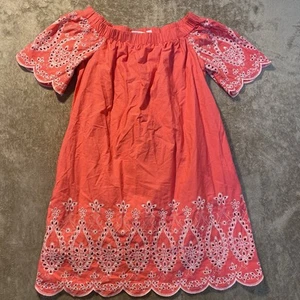 New York & Company Kleid Damen Medium Koralle Bestickt Ösen Schulterfrei - Bild 1 von 8