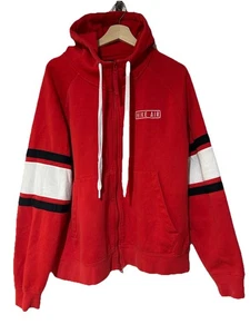 Nike Air Full-Zip Hoodie Jacke rot mit schwarz-weißen farbblockierten Einsätzen L - Bild 1 von 13