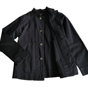45rpm 45R Black Leather Collar Jacket, Size 3, Men's, 100% Cotton - Picture 1 of 15