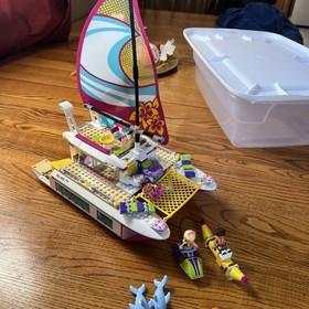 LEGO FRIENDS: Sunshine Catamaran (41317) -no box-Complete- Retired - w/manual - 