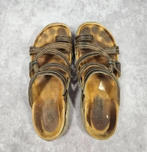 Women Naot Brown Bison Leather Drift Strappy Insole Open Toe Sandals Size 9.5 - Picture 1 of 9
