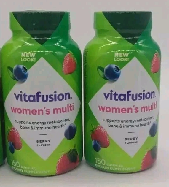 Paquete de 2 gomitas multivitamínicas Vitafusion para mujer, 150 CT Ea, caducidad 05/26 Berry Foto 1 de 3