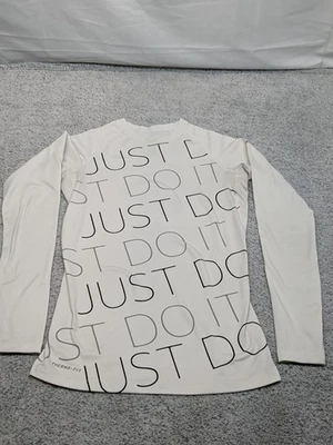 Camisa de compresión Nike Pro Combet Dri-Fit pequeña ajustada blanca 'Just Do It' Foto 1 de 4