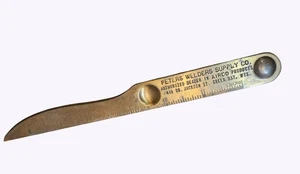 Vtg Brass Letter Opener Ruler Peters Welders Supply Green Bay WI Airco Products - Picture 1 of 3