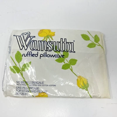 VTG Wamsutta Ultracale CHRISTIAN DIOR  “DIOR ROSE”  RUFFLED Pillowcase 20”x26” - Image 1 of 4