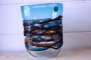 Vaso in vetro di Murano originale signed Sergio Costantini glass made in italy - Foto 1 di 11