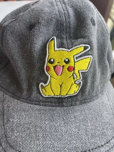 Pokemon Pikachu Hat Baseball Cap 2017 Adult OSFM Gray Stonewash Adjustable  - Picture 1 of 4