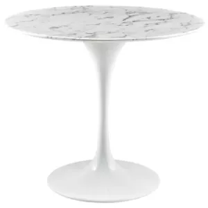 Modway Lippa 36" Circle Artificial Marble Dining Table, White - EEI-1129-WHI - Picture 1 of 1