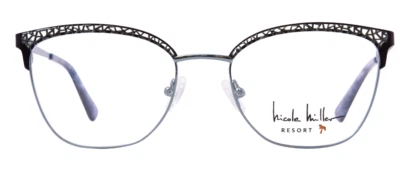 NICOLE MILLER CAPELLA BORDE COMPLETO OVALADO AZUL ENCAJE CATEYE MARCOS DE GAFAS 52-17 Foto 1 de 4