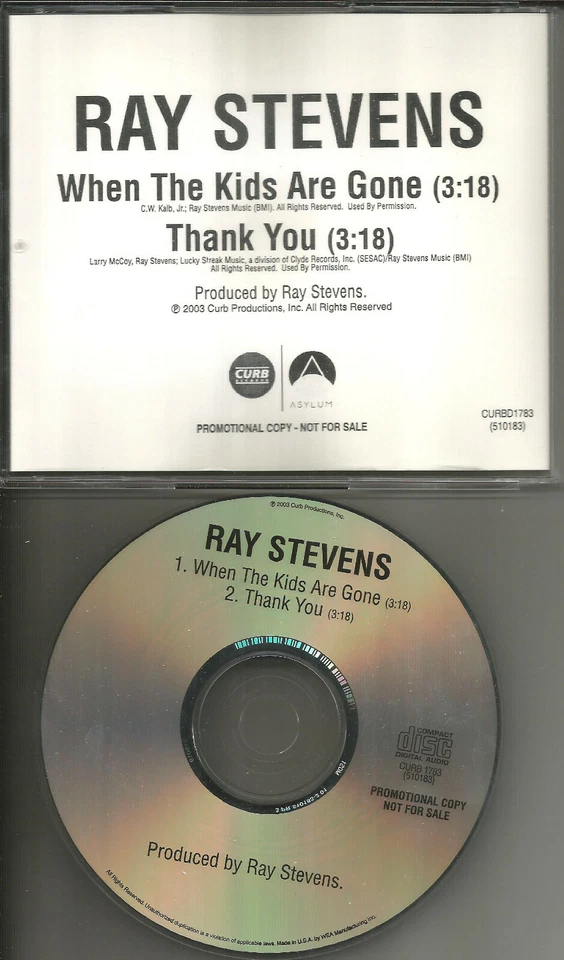 RAY STEVENS когда дети ушли / спасибо 2TRX промо DJ CD сингл 2003 США новом - Изображение 1 из 1