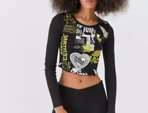 Urban Outfitters UO Fawn Zine Fitted Long Sleeve Graphic Tee Top Print M 258213 - Picture 1 of 11