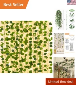14 Pack 101ft Fake Ivy Vines, Artificial Ivy Garland with 100 LED String Ligh... - Picture 1 of 8