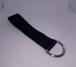 UK Made Heavy Duty Welded Metal D Ring 25mm Sewn Webbing Belt Loop Key Fob - Picture 1 of 6