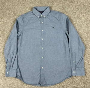 Camicia Vineyard Vines Whale uomo blu medio con bottoni manica lunga slim fit cotone - Foto 1 di 9