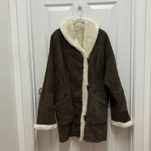 Vintage Wilsons Woman's Dark Brown Suede "Penny Lane" Shearling Sherpa Coat - Picture 1 of 10