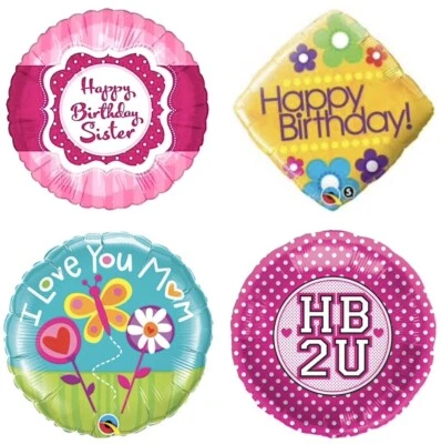 ANAGRAM, QUALATEX, BETALLIC Happy Birthday 18" Girl Mom Sister Foil Mylar Happy Birthday Party Balloons A