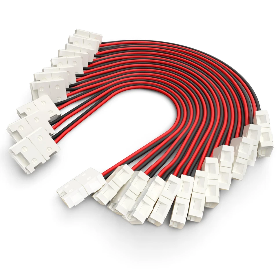 HitLights LED Light Strip Connector 8mm Single Color 3528 - 6 Inch Any Angle ...