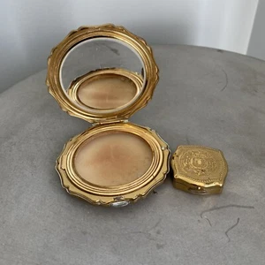 Vintage 2pc STRATTON Make Up Powder Compact W/ Mirror MADE IN ENGLAND - Picture 1 of 11