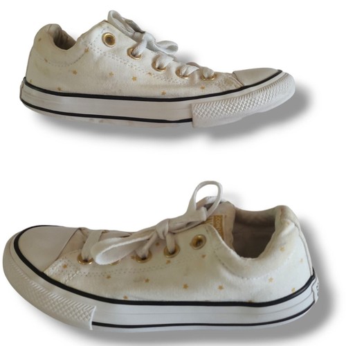 Sneaker Converse All Star per ragazze taglia 2 basse Chuck Taylor a pois oro bianco