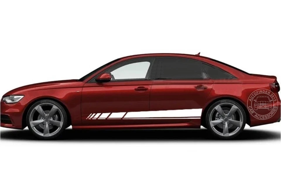 2 PIEZAS Pegatina lateral puerta coche carreras rayas para Audi A1 A3 A4 A5 A6 A7 S1 RS1 Foto 1 de 4