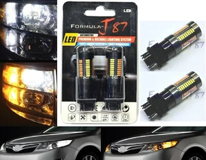 LED Switchback Light 4014 White Amber 4157 Two Bulbs Front Turn Signal Upgrade - Picture 1 of 12