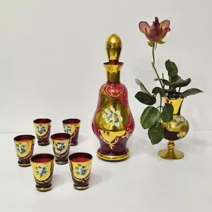 "Juego de bebidas Murano ""Tres fuegos"", para 6, década de 1950, - Imagen 1 de 14