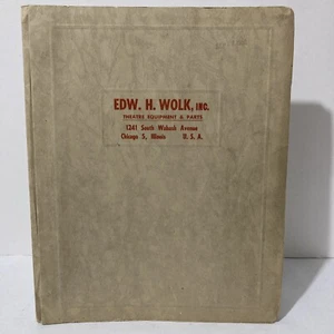 1958 THEATRE EQUIPMENT, PARTS & PRICE LIST: Edward H. Wolk, Vintage Film Catalog - Picture 1 of 24
