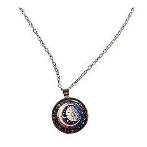 Copper-Colored Necklace with Astronomy Themed Pendant - Picture 1 of 3
