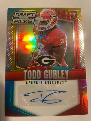 Prizm Draft Picks Todd Gurley RC Prizms 2015 autógrafos teñidos con corbata #49/49 Rams SSP Foto 1 de 2