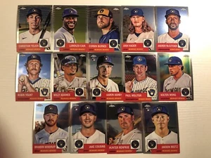 2022 Topps cromo platino aniversario Milwaukee Brewers conjunto de equipo - 14 tarjetas - Imagen 1 de 1