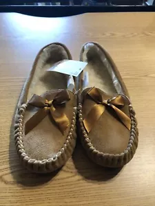Mixit Womens Large 10 Furry Fuzzy Cozy Moccasins Slippers Tan $24 (SW-12) - Bild 1 von 5